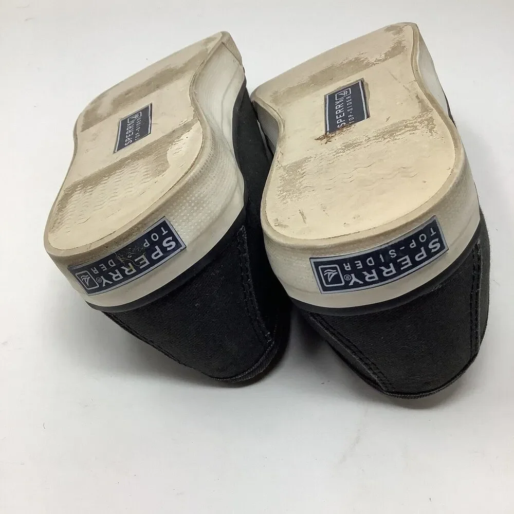 Sperry Top Sider‎ Seacoast Canvas Slip On Shoes Sneakers Women Sz 7.5 Navy Blue